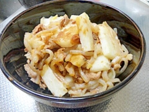 長芋と豚肉の梅味噌きんぴら